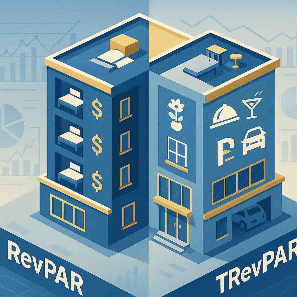 RevPAR vs TRevPAR: When to Prioritize Room Revenue and When to Monetize Every Square Foot