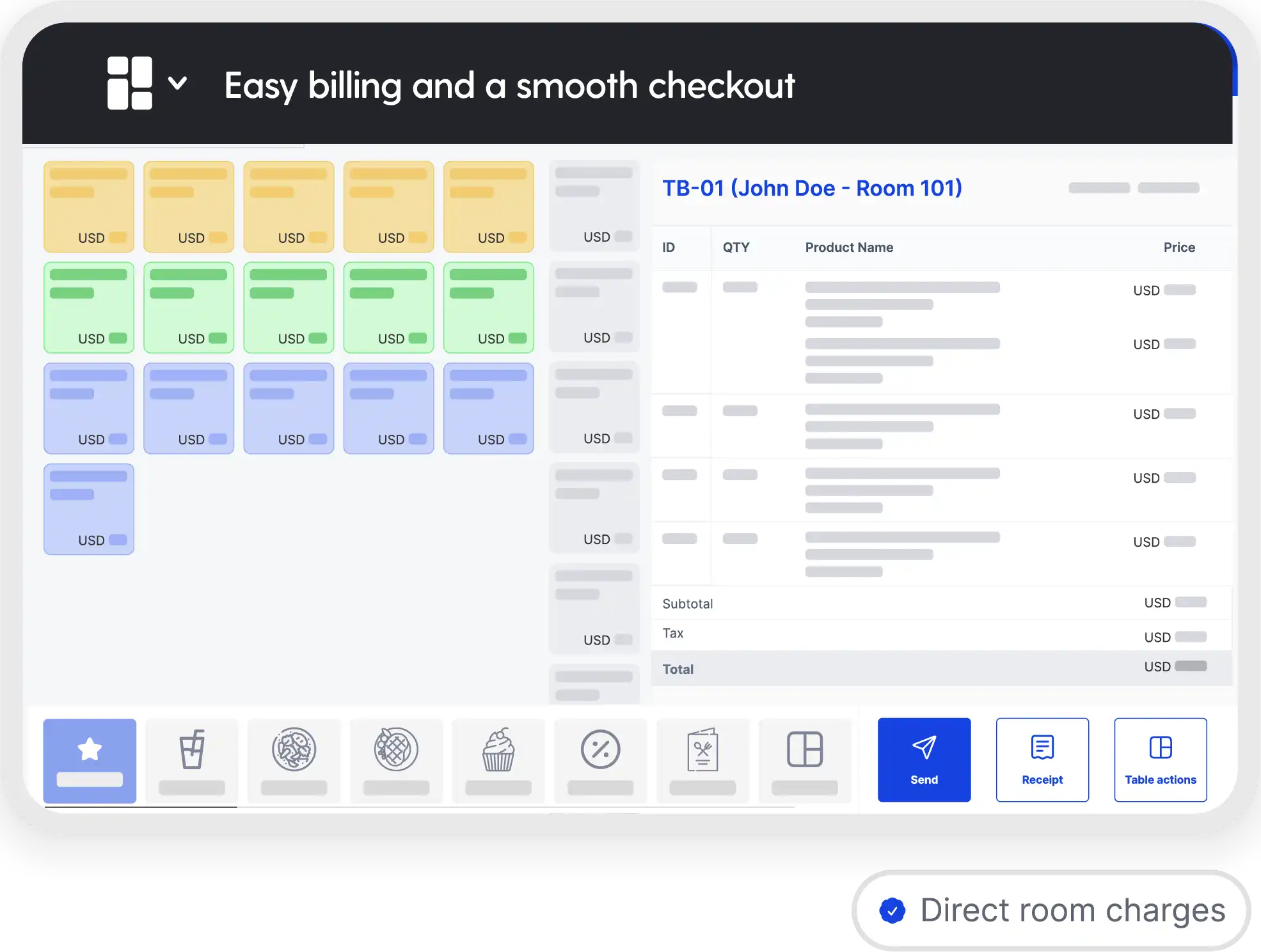 Hotel restaurant POS system for outlet operations