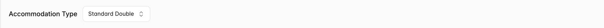 La parte superiore della schermata “Add Interval”, che mostra un selettore “Accommodation Type” impostato su “Standard Double” sopra la scheda “Interval Details”.